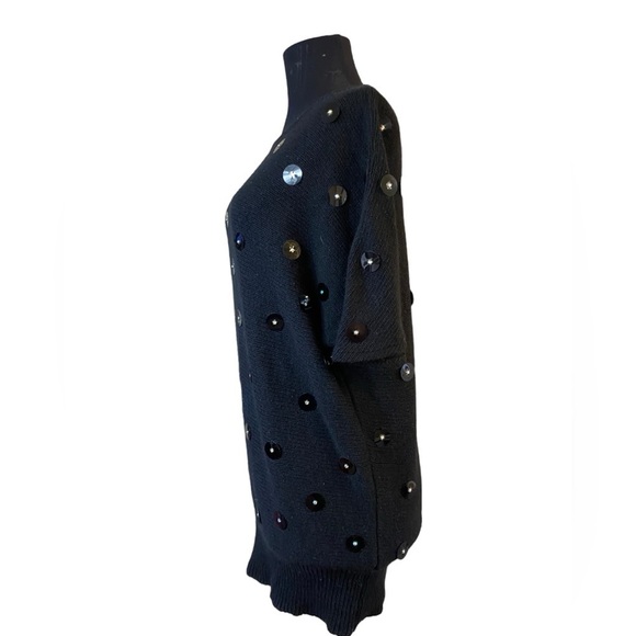 Vintage Bonnie Boerer & Company Black Short Sleeve Embellished Sweater - Picture 3 of 16